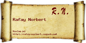 Rafay Norbert névjegykártya